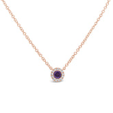 0.04ct Diamond & 0.10ct Amethyst 14k Rose Gold Diamond Pendant
